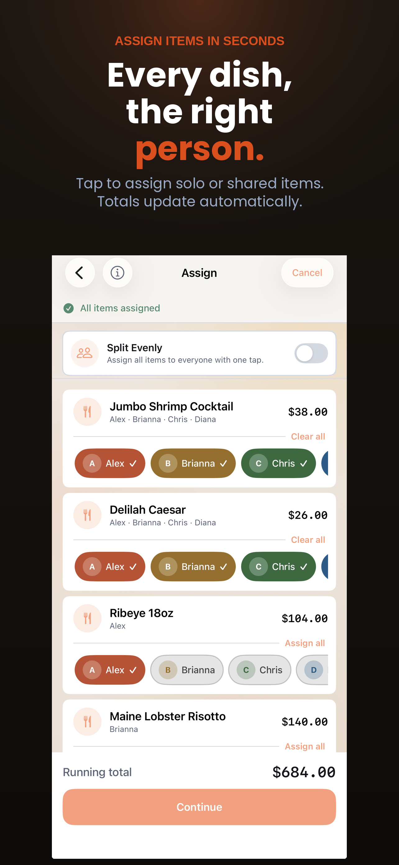 Assign items to people